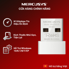 Bộ Chuyển Đổi USB Wifi Nano MERCUSYS MW150US N150 – Hàng Phân Phối Chính Thức