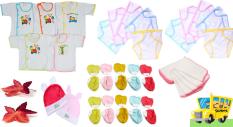 Bộ 42 Món Đồ Dùng Dành Cho Bé Sơ Sinh Cao Cấp 0 – 6 tháng( 5 áo cotton + 5 khăn sữa + 2 nón + 10 cặp bao tay + 10 cặp bao chân + 10 tã dán đóng tã)