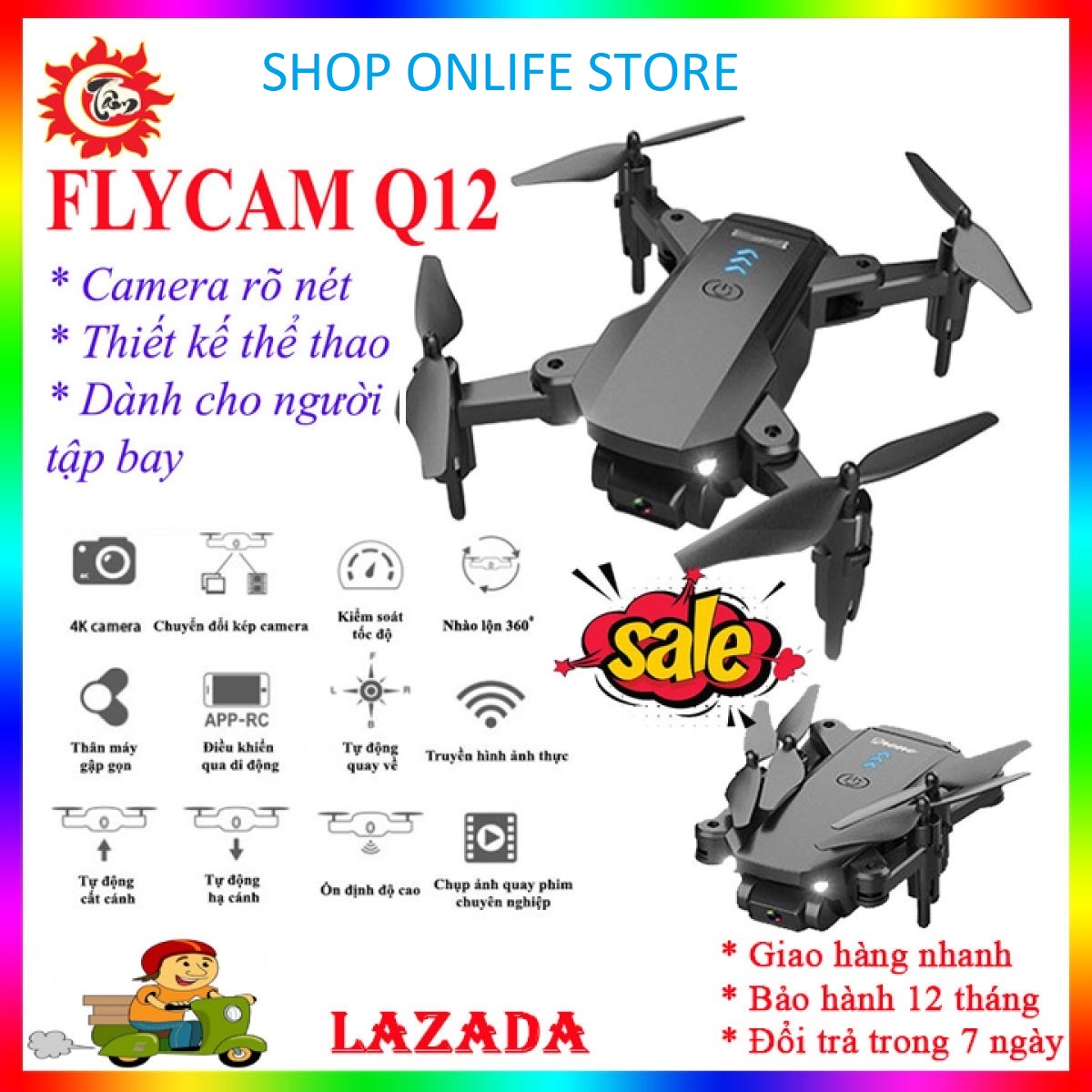 [BẢO HÀNH 12 THÁNG] Flyacm, Máy Bay Camera Flycam 8K Tránh Va Chạm - Drone Mini K101 Max Giá Rẻ,...