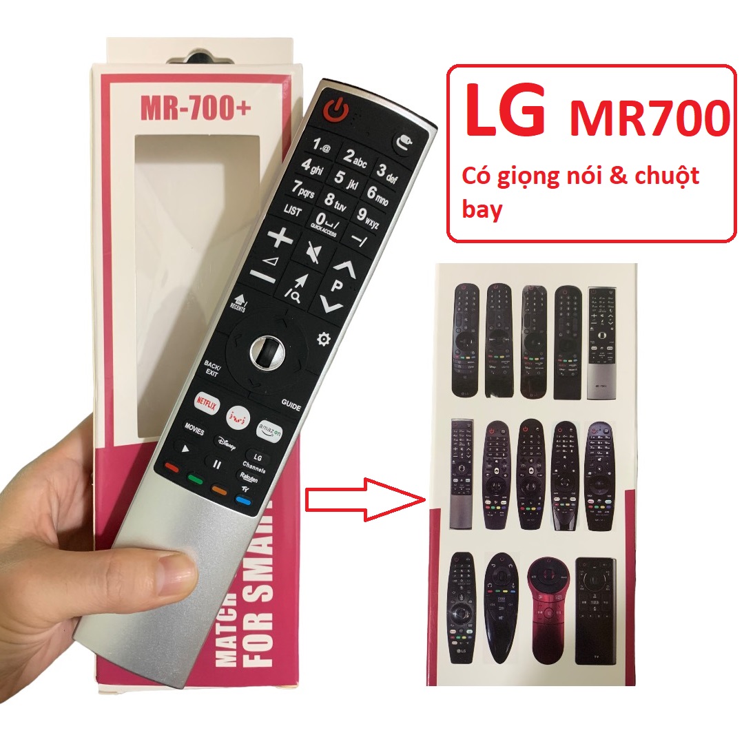 Điều khiển tivi LG MR700 có chuột bay, không hỗ trợ giọng nói, Remote LG mr-700 thay thế các dòng...