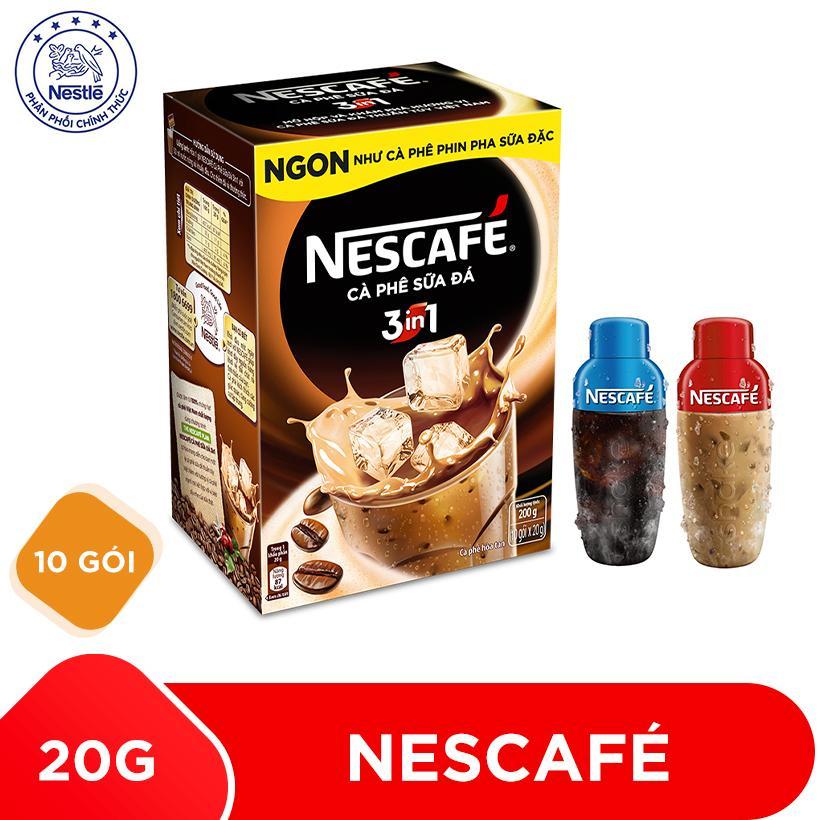 Mua 1 Hộp Nescafé 3in1 Cà phê Sữa Đá - 10 gói x 20g tặng 1 bình shaker năng động...