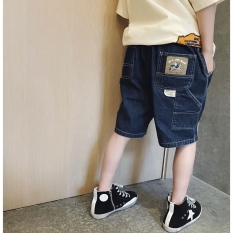Quần đùi bé trai mùa hè 2023 phong cách mới denim bé trai vừa và lớn quần ống rộng năm điểm quần short giản dị đẹp trai thời trang Nhật Bản QC5291525◇