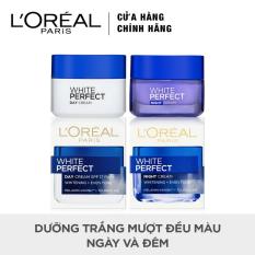 Bộ kem dưỡng da trắng mượt đều màu ngày và đêm L’Oréal Paris White Perfect