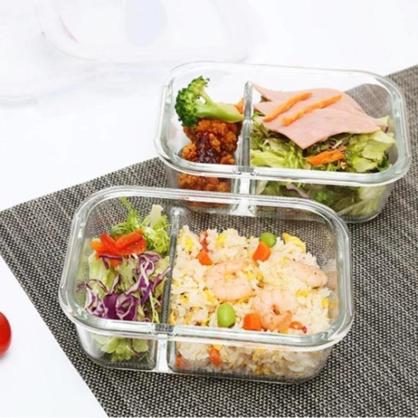 Hộp lock&lock chia ngăn, hộp chia ngăn thuỷ tinh chịu nhiệt Lock&Lock Oven Glass 1050ml LLG447