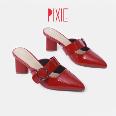 Giày Sục Cao Gót 7cm Quai Cài Ngang Pixie X749