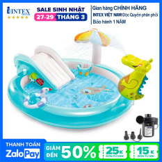 Bể bơi phao cầu trượt cá sấu chúa intex 57165 – Hồ bơi cho bé mini, Bể bơi phao trẻ em, bể bơi cho bé, bể bơi ngoài trời