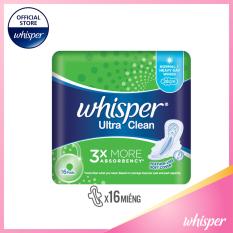 Băng Vệ Sinh Whisper Siêu Mỏng Cánh Cho Ngày Nhiều Và Đêm (16 Miếng)