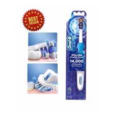 Bàn chải đánh răng điện Oral-B 3D White Action chạy pin AA (có thể thay đầu bàn chải) nhập khẩu Mỹ- làm sạch sâu đến từng kẽ răng