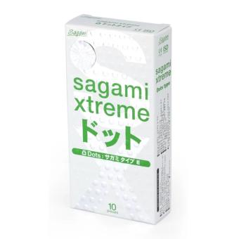 Bao cao su có gân và gai siêu mỏng Sagami Extreme White 10 bao  
