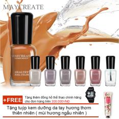 Bộ 06 lọ sơn móng tay màu cao cấp Maycreate ( Mã màu 712 ) + Tặng tuýp kem dưỡng da tay hương thơm thiên nhiên ( mùi hương ngẫu nhiên )