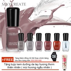 Bộ 06 lọ sơn móng tay màu cao cấp Maycreate ( Mã màu 715 ) + Tặng tuýp kem dưỡng da tay hương thơm thiên nhiên ( mùi hương ngẫu nhiên )