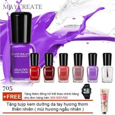 Bộ 06 lọ sơn móng tay màu cao cấp Maycreate ( Mã màu 705 ) + Tặng tuýp kem dưỡng da tay hương thơm thiên nhiên ( Đơn hàng mỹ phẩm trên 300k tặng thêm 1 đồng hồ thể thao như quảng cáo )