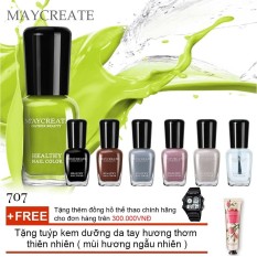 Bộ 06 lọ sơn móng tay màu cao cấp Maycreate ( Mã màu 707 ) + Tặng tuýp kem dưỡng da tay hương thơm thiên nhiên ( mùi hương ngẫu nhiên )