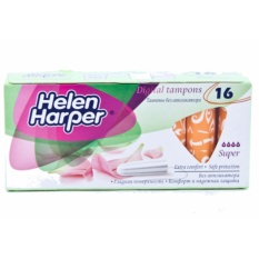 Bộ 2 Băng Vệ Sinh Helen Harper TAMPON SUPPER 16 Miếng Dạng Ống Không Cần Đẩy Dùng Bên Trong Nhỏ Gọn – Nhập Khẩu Từ Bỉ