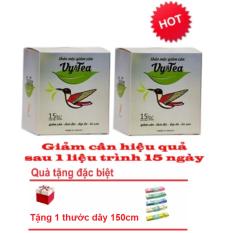 Bộ 2 hộp Trà thảo mộc giảm cân Vy & Tea CHÍNH HÃNG- 30 gói x 30g + Tặng thước dây 150cm
