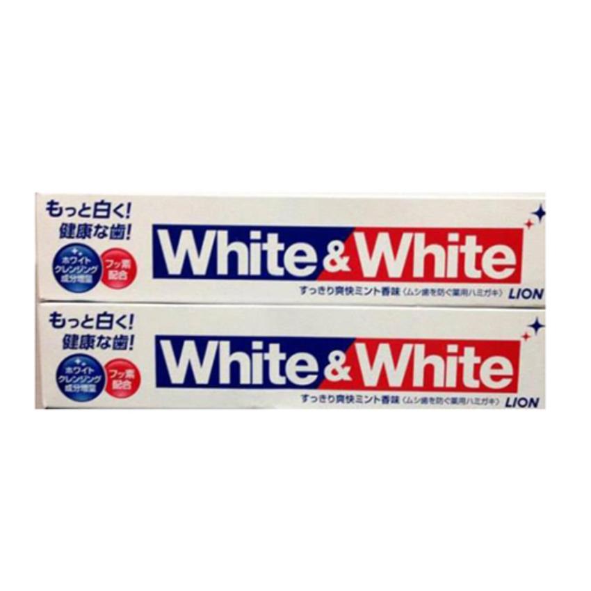 Hình ảnh Bộ 2 Kem Đánh Răng White And White Lion Nhật Bản 150g