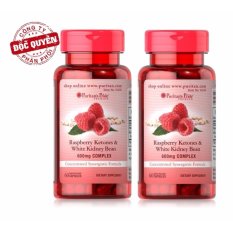 Bộ 2 Viên uống hỗ trợ giảm cân Puritan’s Pride Raspberry Ketones & White Kidney Bean 600mg Complex 60 viên