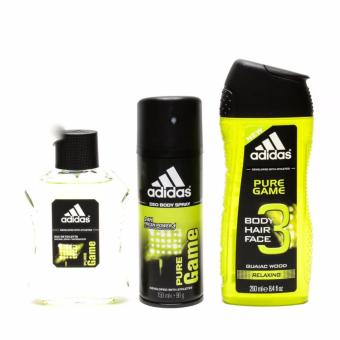 Bộ 3 Adidas Tắm gội, nước hoa Pure Game + 1 Xịt khử mùi (ngẫu nhiên)  
