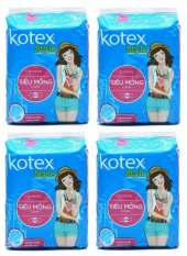 Bộ 4 gói băng vệ sinh Kotex Style siêu mỏng cánh 8 miếng