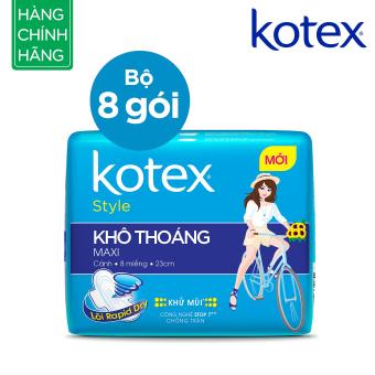 Bộ 8 gói Kotex Style LST Maxi Cánh 8 miếng  