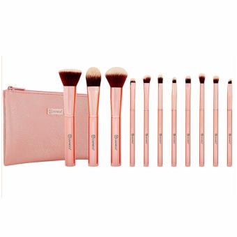 Bộ Cọ Trang Điểm BH COSMETICS 11 Cây Metal Rose 11 Piece Brush Set With Cosmetic Bag  