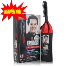 Bộ lược chải nhuộm tóc thông minh thế hệ mới 1 nút bấm và thuốc nhuộm(Đen)