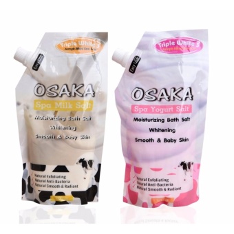 Combo 2 Muối tẩy tế bào chết OSAKA tinh chất Sữa tươi + Yogurt OSAKA Spa Salt 300g x2  