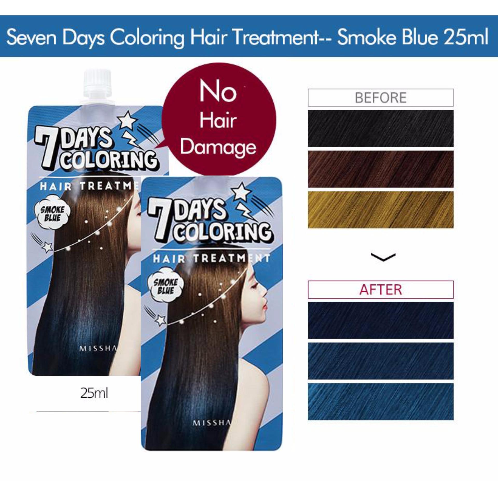 Combo 2 Thuốc Nhuộm Tóc 7 Ngày Missha 7 Days Coloring Hair Treatmen # Smoke Blue (2 x 25ml)