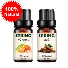 Combo 2 tinh dầu thiên nhiên Springvỏ quýt 10ml và quế 10ml