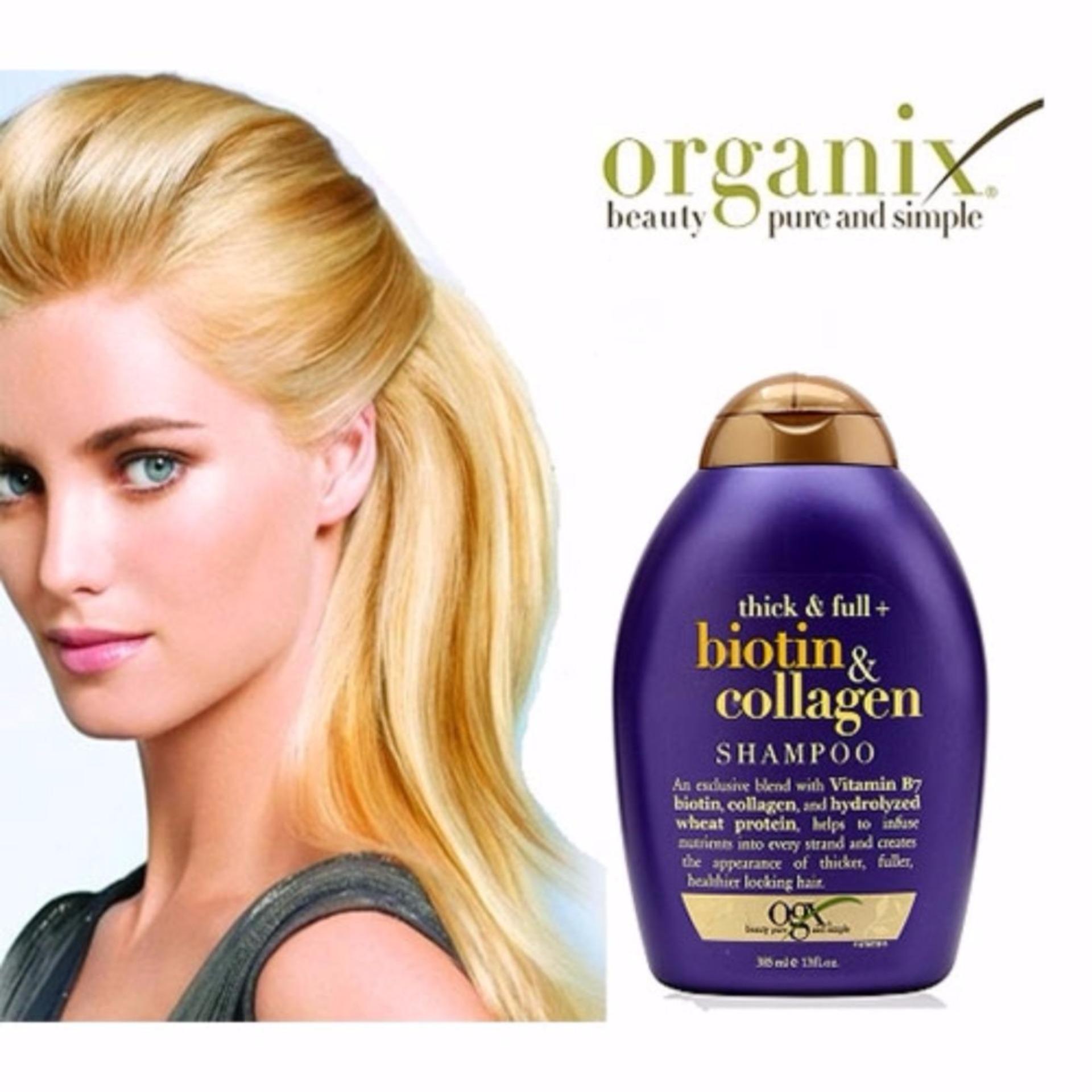 Dầu gội chống rụng và kích thích mọc tóc Thick & FullOrganix Biotin &Collagen