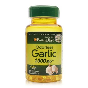Dầu tỏi không mùi tăng cường miễn dịch, giảm cholesterol Puritan's Pride Odorless Garlic 1000mg 100 viên.  