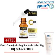 Dung dịch Vitamin C dưỡng da Acnes C10 15ml – Tặng 1 Kem rửa mặt dưỡng ẩm Hada Labo Advanced Nourish Cleanser 80g