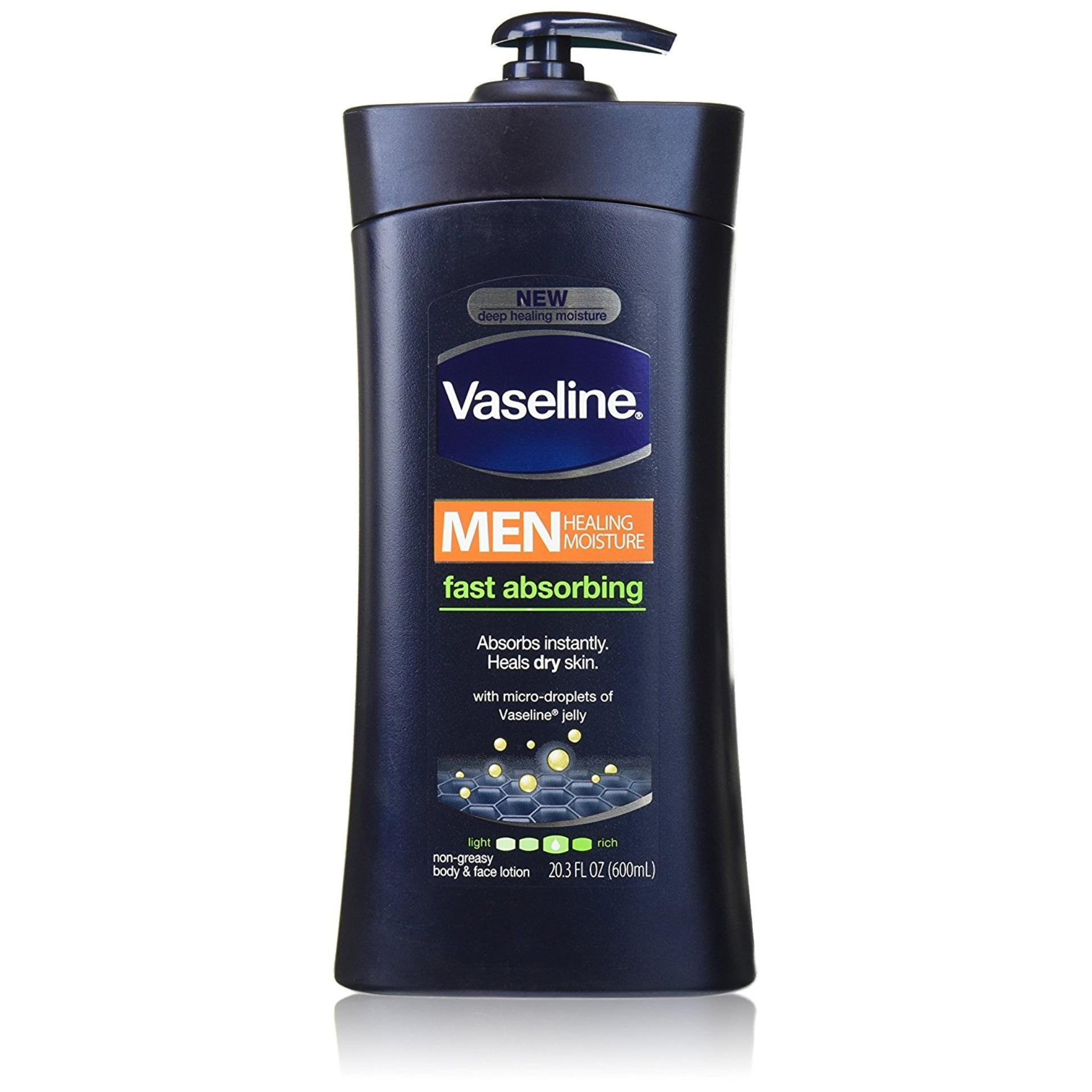 Dưỡng thể cho cơ thể & mặt nam giới Vaseline Men Fast Absorbing Body & Face Lotion 600ml (Mỹ)
