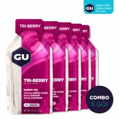 GEL NĂNG LƯỢNG GU ENERGY VỊ DÂU TỔNG HỢP – COMBO 5 GÓI