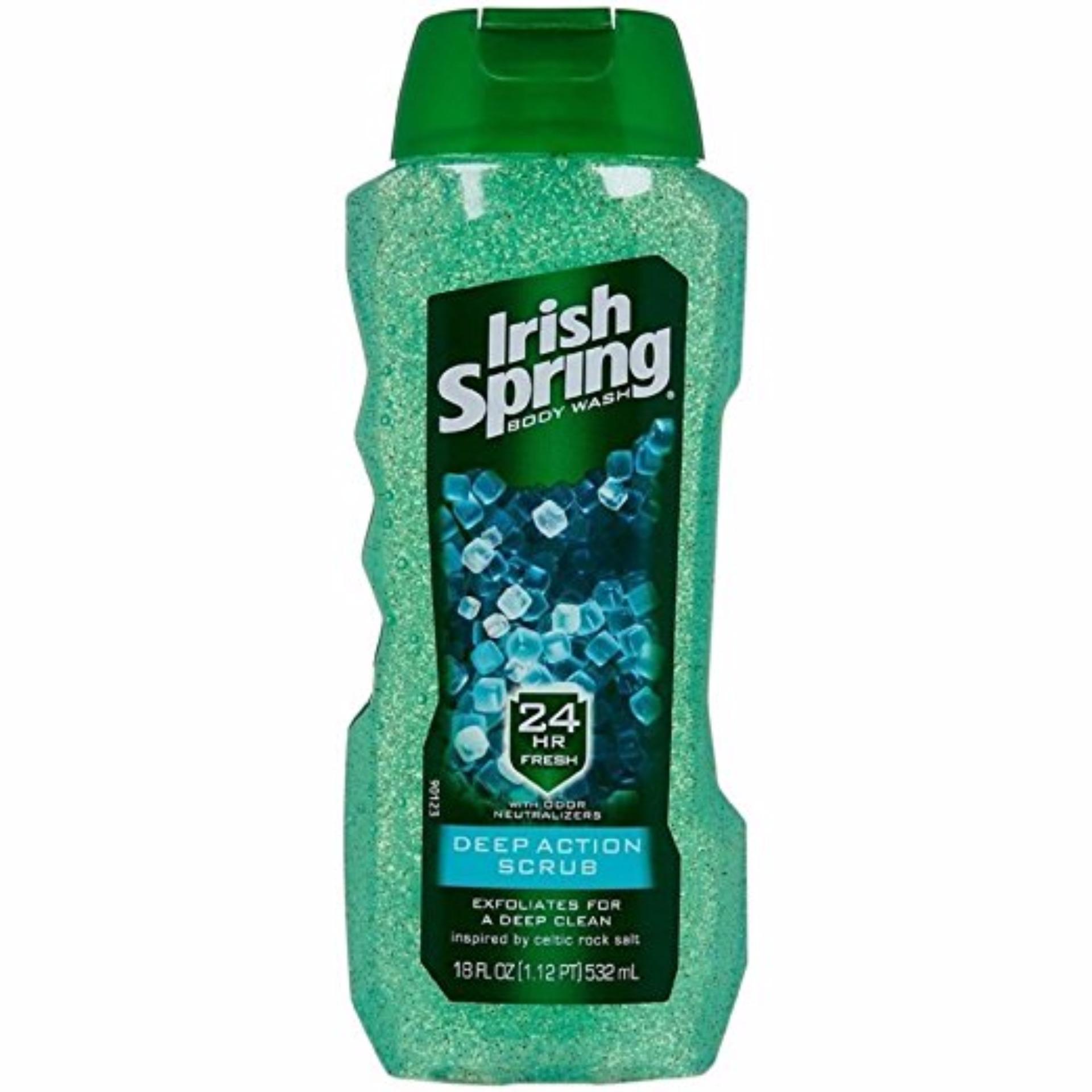 Gel tắm cho nam Irish Spring Body Wash, Deep Action Scrub 532ml