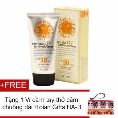 Kem Chống Nắng 3w Clinic Intensive Uv Sunblock Cream Spf 50 + Pa+++ 70 Ml + Tặng 1 Ví cầm tay thổ cẩm chuông dài Hoian Gifts HA-3