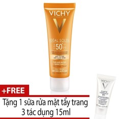 Báo Giá Kem chống nắng có màu ngăn sạm da, giảm thâm nám Vichy Ideal Soleil Anti-Darkspot SPF50 50ml + Tặng sữa rửa mặt tẩy trang 15ml  