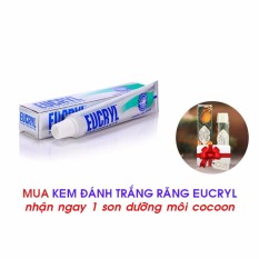 Kem Đánh Trắng Răng Eucryl Toothpaste 50g Tặng 1 son dưỡng Cocoon