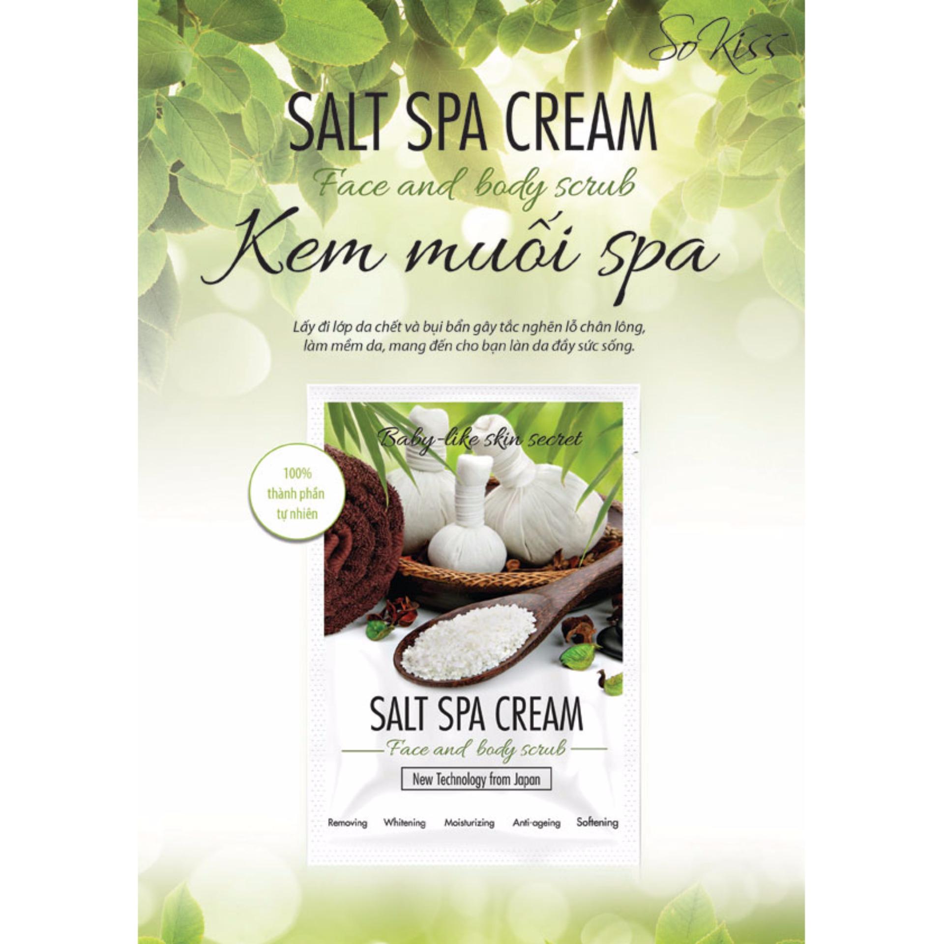 Kem muối tẩy tế bào chết làm trắng da mặt và toàn thân SoKiss Salt Spa Cream 100ml