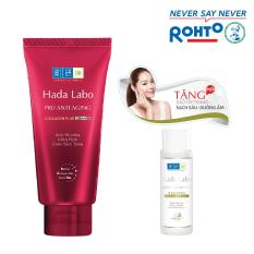 Kem rửa mặt dưỡng chuyên biệt chống lão hóa Hada Labo Pro Anti Aging Cleanser 80g + Tặng Dầu tẩy trang Hada Labo 40ml