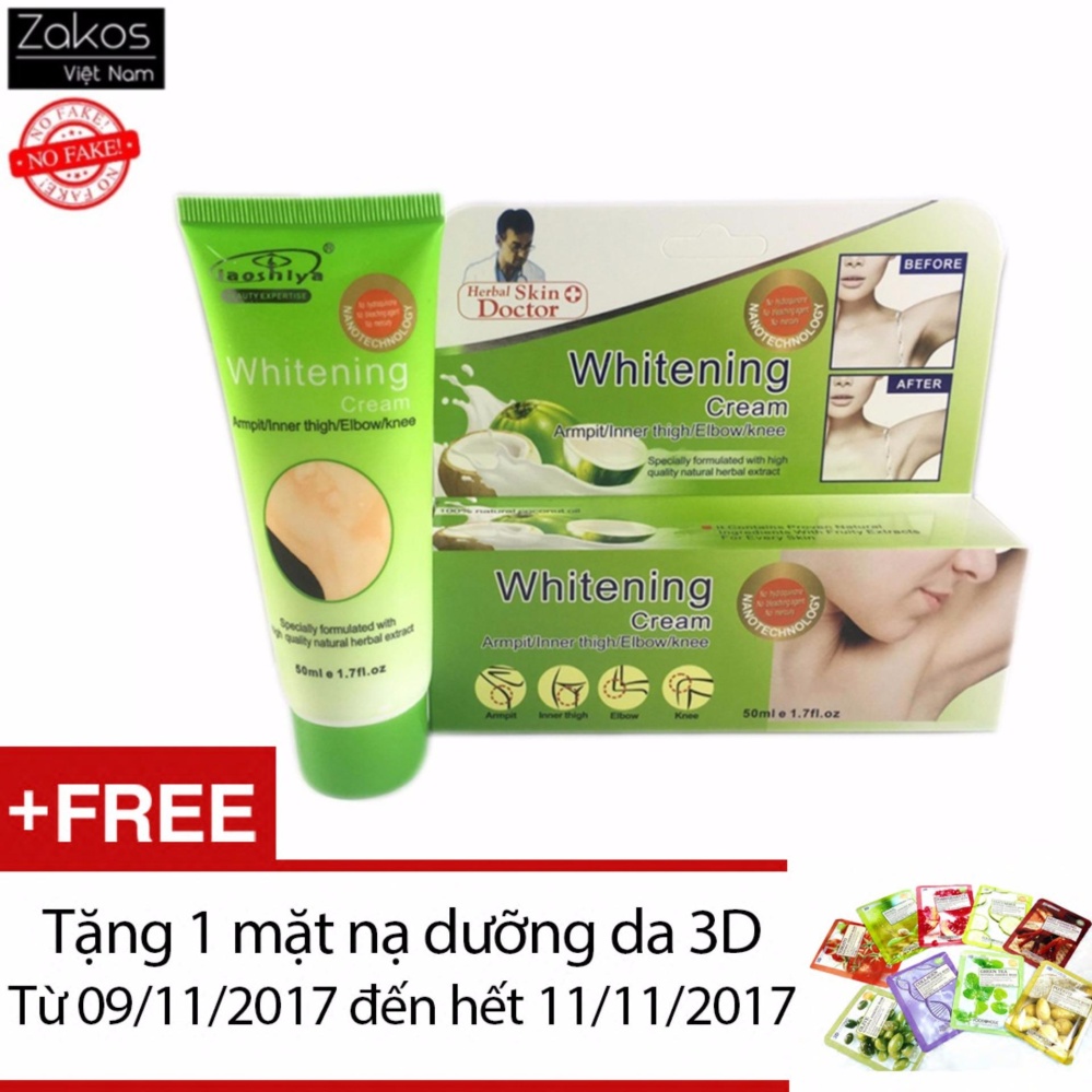 kem trị thâm nách vùng bikini đầu gối whitening Cream - P.R.C + Tặng 1 mặt nạ dưỡng da 3D...