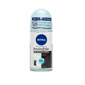 Lăn ngăn mùi NIVEA Invisible For Black And White Pure 50ml  