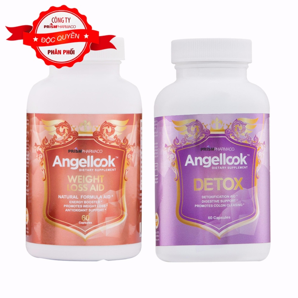 Liệu trình Thải Độc Giảm Cân toàn diện - Bộ 2 sản phẩm Angellook Weight Loss & Angellook Detox (60...