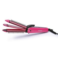 Lược điện máy duỗi bấm uốn xù 3 trong 1 SHINON (Hồng)