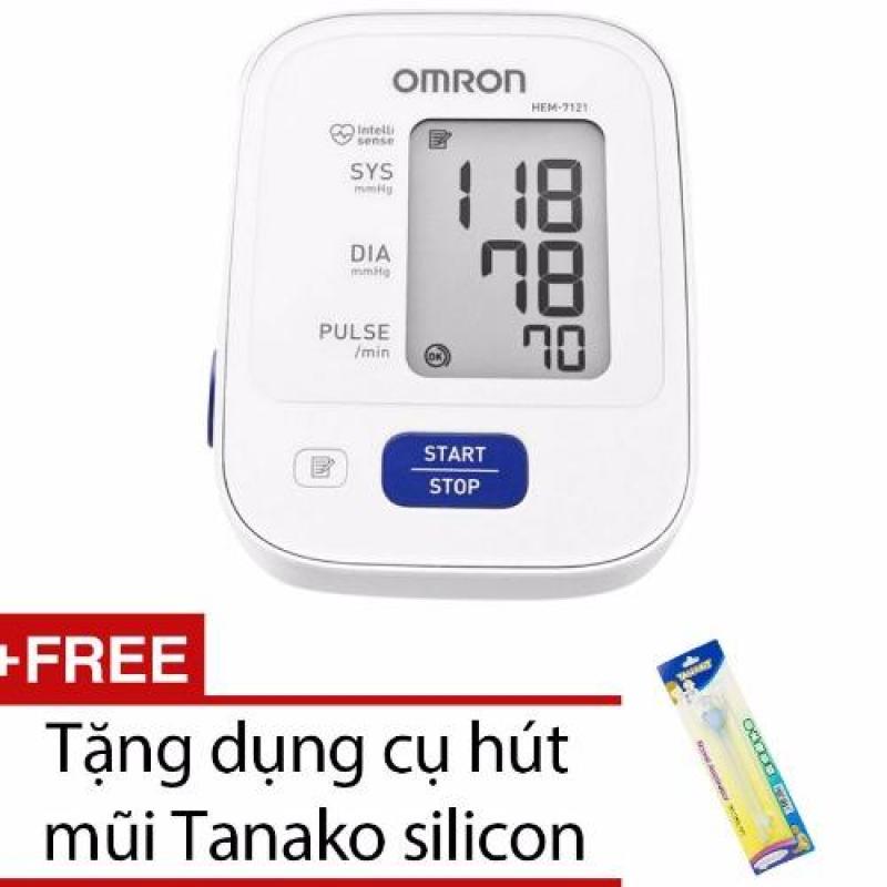 Nơi bán Máy đo huyết áp bắp tay Omron HEM 7121 (Trắng) + Tặng dụng cụ hút mũi Tanako silicon