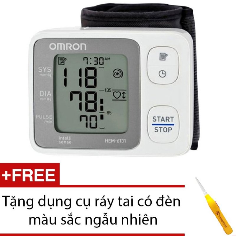 Máy đo huyết áp cổ tay Omron HEM-6131 + Tặng dụng cụ ráy tai có đèn bán chạy