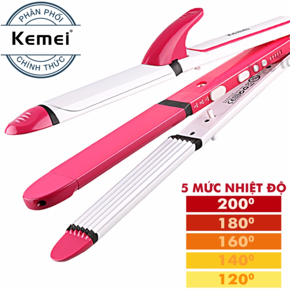 Máy tạo kiểu tóc 3in1 điều chỉnh nhiệt độ Kemei 3304 - Hãng phân phối chính thức