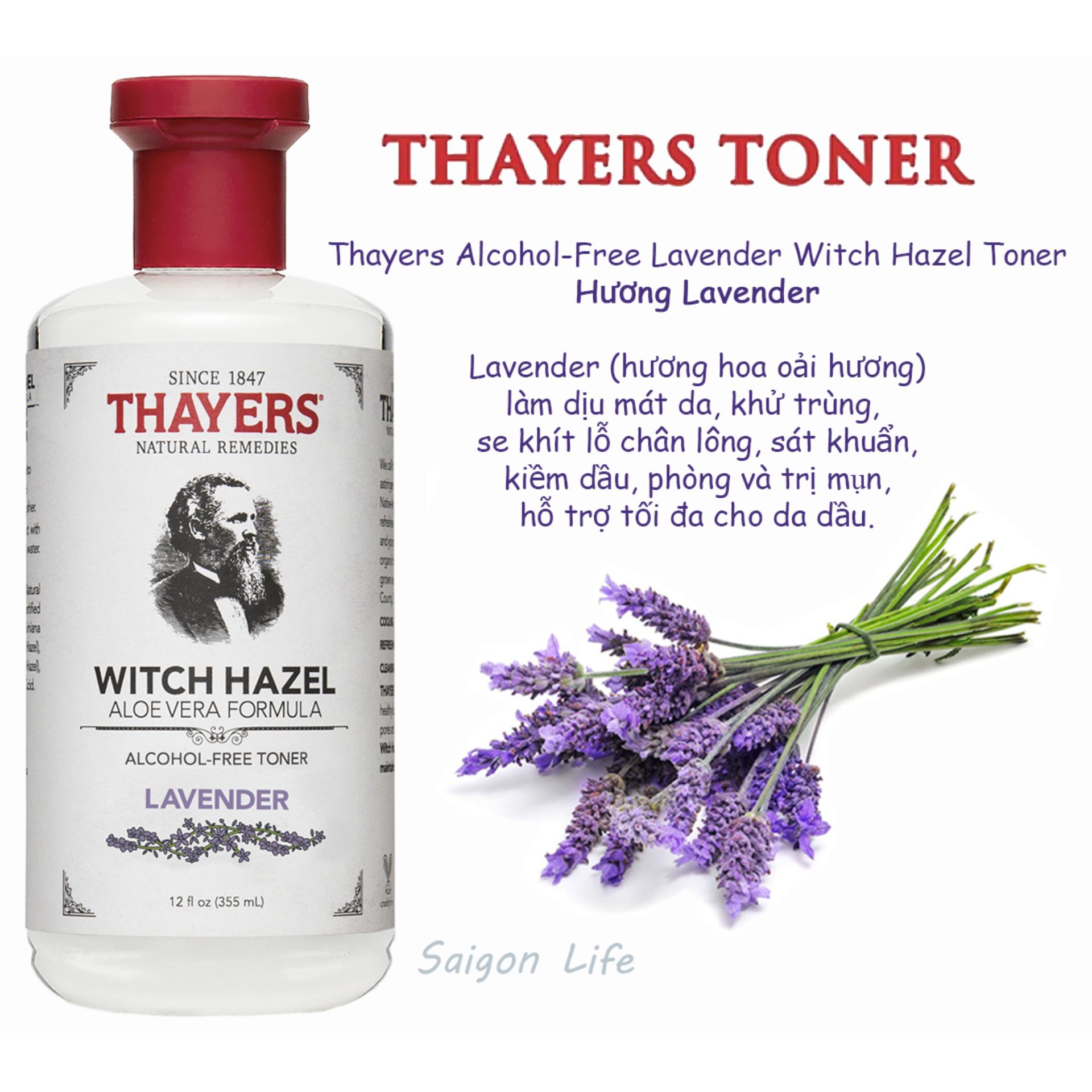 Nước Hoa Hồng Không Cồn Thayers Witch Hazel Lavender (Oải Hương) 355ml (Dành cho da dầu, da có mụn)