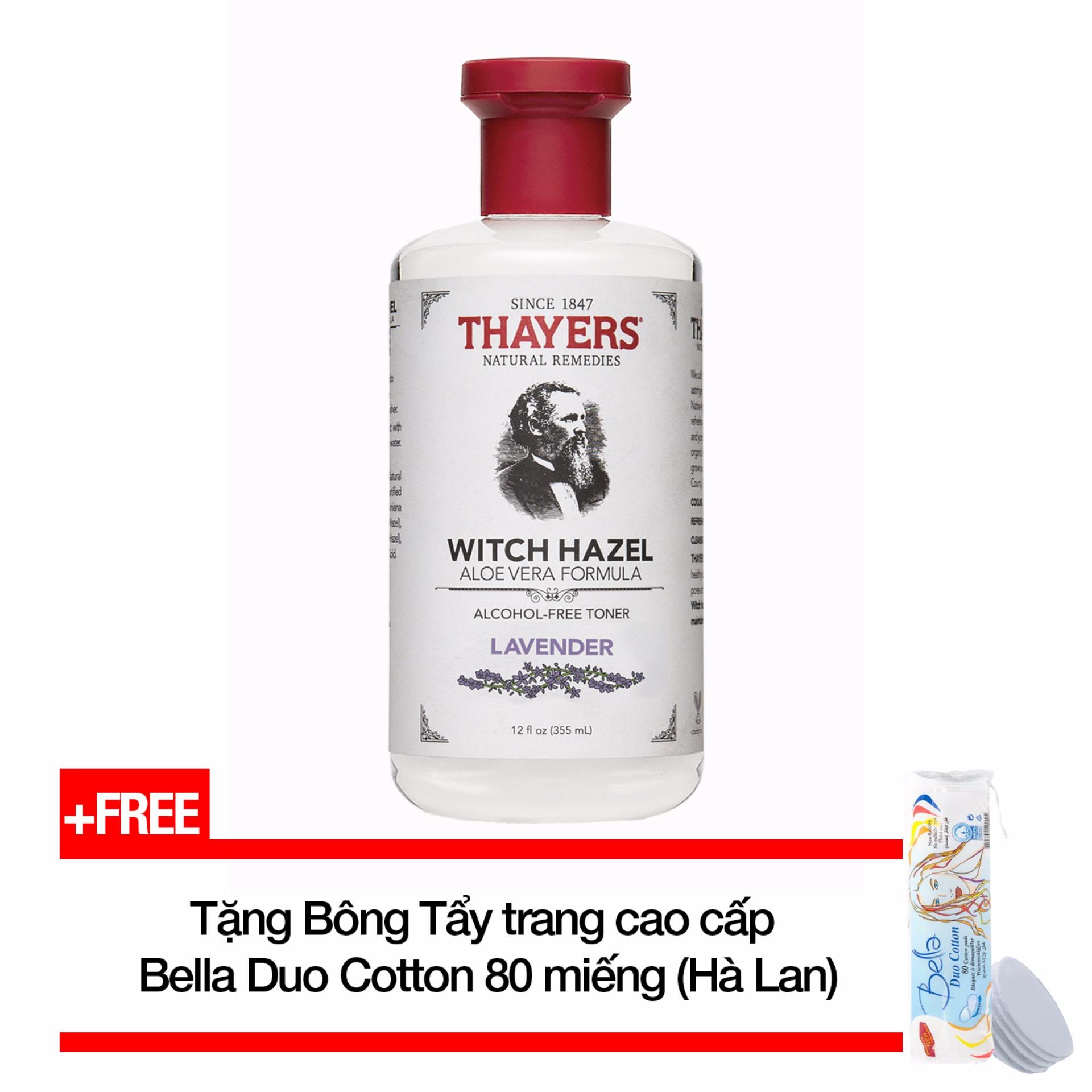 Nước hoa hồng không cồn hương Lavender THAYERS® Alcohol-Free Lavender Witch Hazel Toner 355ml (Dành cho da mụn) + Tặng...