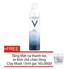 Giá bán Nước khoáng Vichy Mineralizing Thermal Water 300ml + Tặng mặt nạ thanh lọc, se khít chỗ chân lông Clay Mask 15ml  